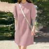 ZANZEA Women Summer Stand Collar Casual Short Sleeve Dress