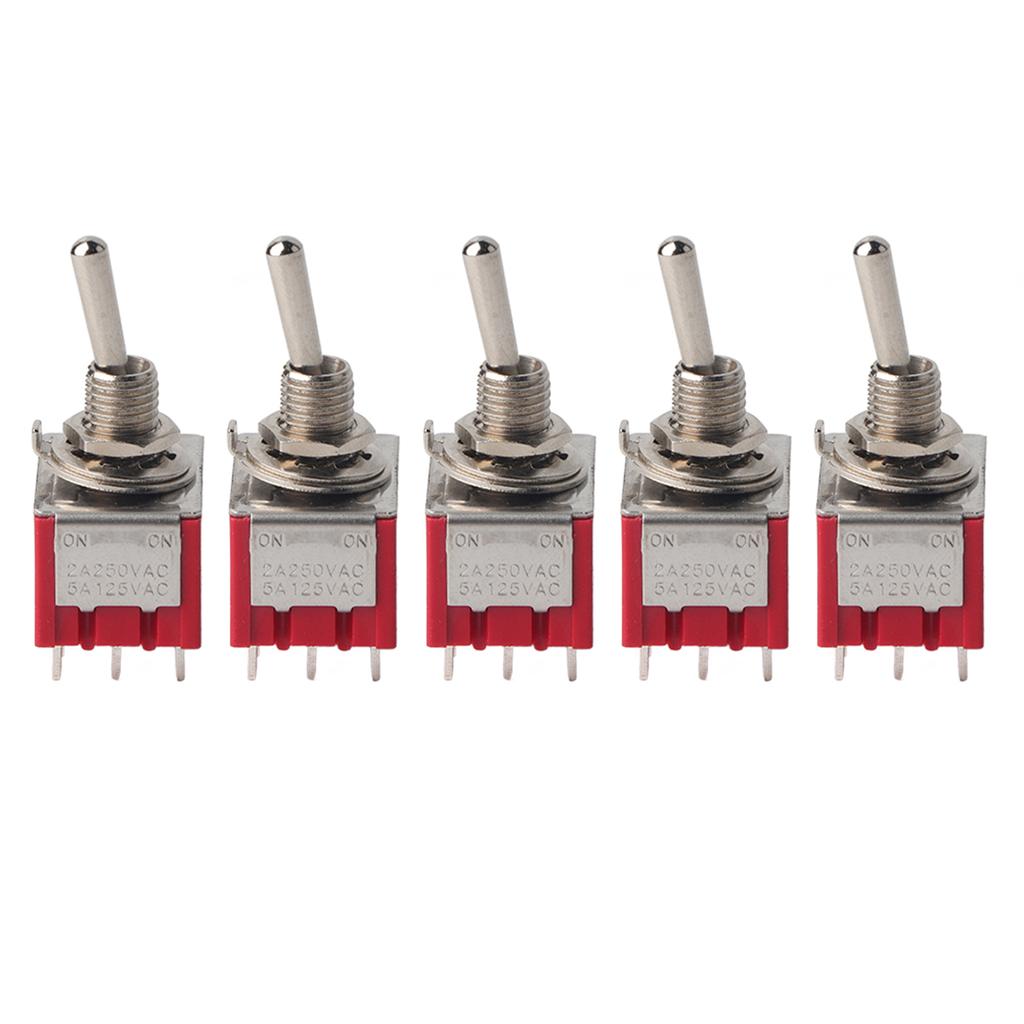 5Pcs ONON 2 Position Toggle Switch 3PDT 9 Pin 6mm 2A250VAC 5A125VAC