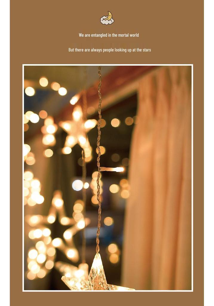 LED Star String Lights: Colorful Flashing Decorations for Bedroom, Party, and Atmosphere Enhancement.