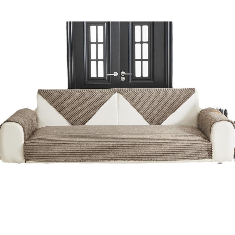 Winter Thickened Fleece Sofa Cushion Non-Slip Light Luxury Cover Soft Comfortable for Living Room