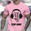 Přizpůsobené jméno Dj tričko Vlastní jméno Logo Košile pro DJ's Oblečení Vlastní personalizovaný dárek pro muže Hudební dárek Dj DIY trička