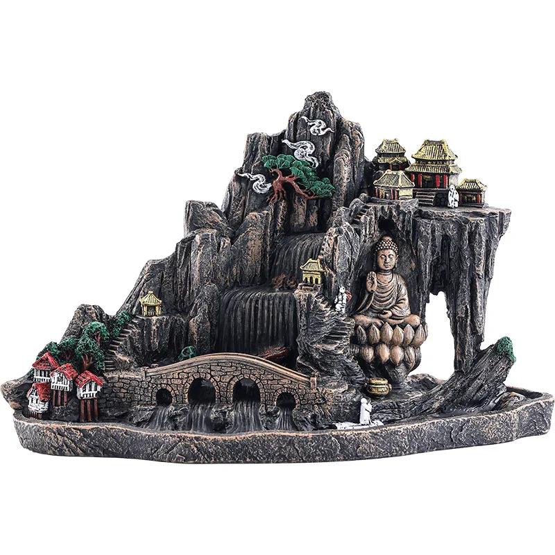 Hjemmeinnredning Stor harpiks Helling Røkelsesbrenner Zen Innendørs Ornament Røkelsesbrenner Stue Dekorasjon Røkelse Foss