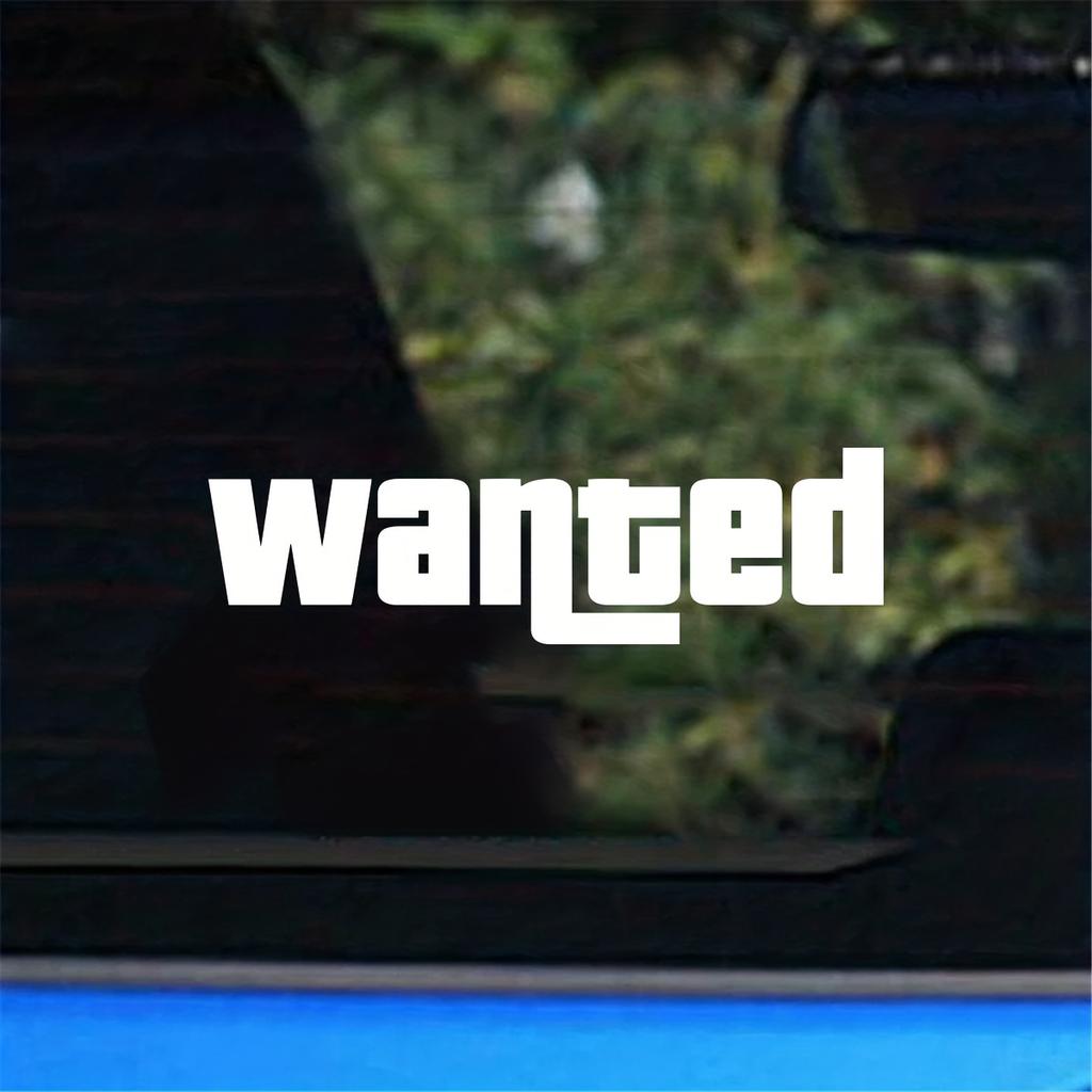 Wanted Safety Sign Vinyl Decal, Fashion Waterproof Windshield Sticker for Car Motorcycle Window Auto Exterior Styling Decor