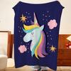 Cartoon S-Star U-Unicorn Throw Flannel Throw Blanket, Lightweight Cozy, Durable Washable cute Cool