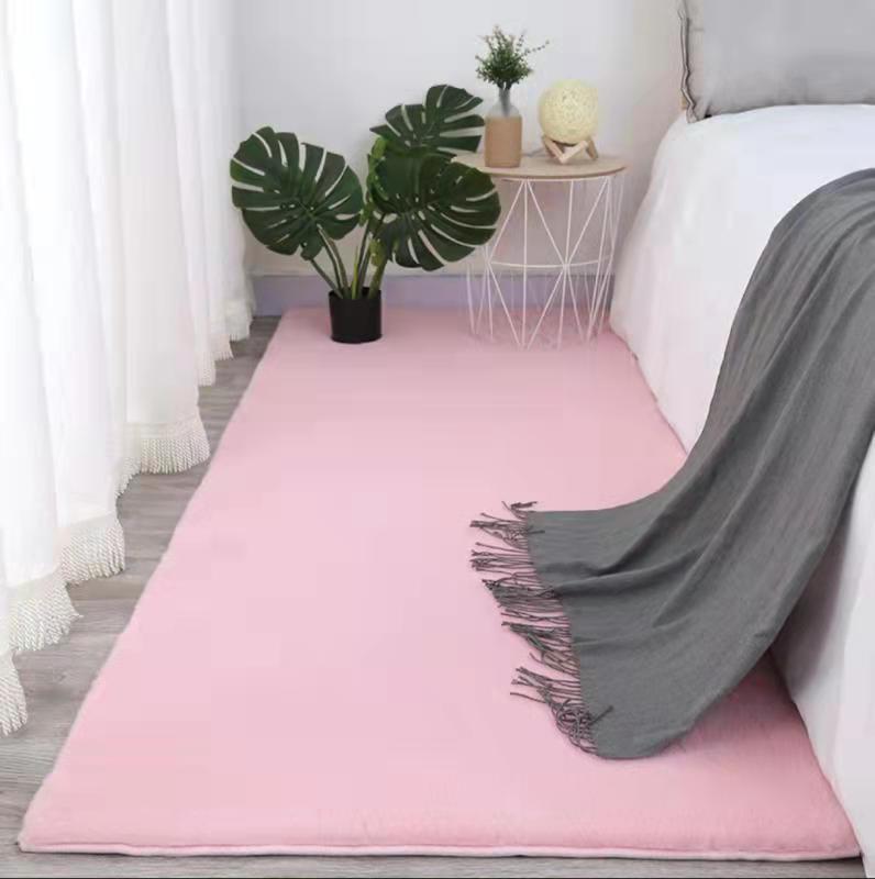 Synthetischer Kaninchenfellteppich: Moderner Wohn- & Schlafzimmer-Bodenläufer, Dickes Waschbares Design für Betten und Couchtische