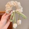 Cute Tulip Flower Large Intestine Scrunchie For Girls Sweet Hair Ornament Headband Hair Band Hair Tie Hair Accessories