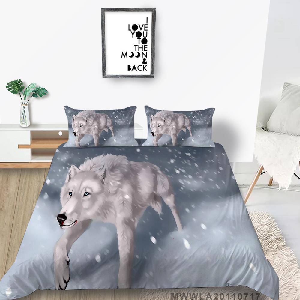 2023 New Style Comforter Cover Set Cool Duvet Covers Highend 3D Wolf Printed Polyester Bedding Cover Set Fashionable Bedclothes