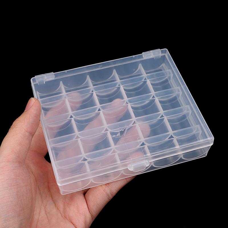 New 36 Slots Bobbins Box Storage Spool Case Sewing Machine Bobbin/Thread Store Plastic Clear Transparent Holder Box Spindle Box