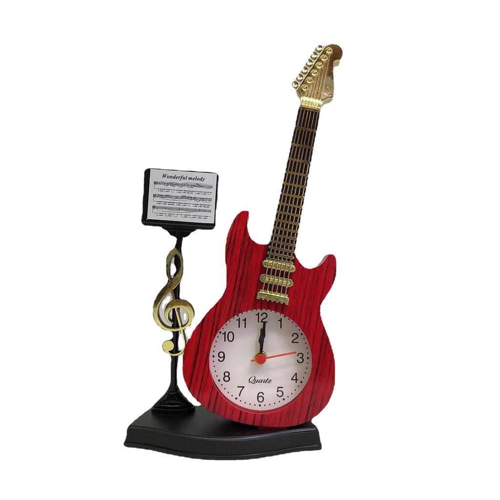 Personalized antique guitar instrument creative alarm clock, fashionable musical instrument styling pendulum clock