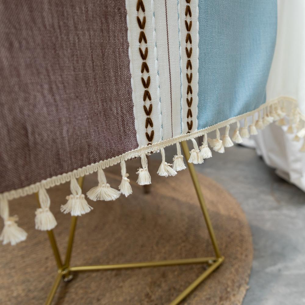 Tassel Decorative Tablecloth Cotton And Linen Fabric Dust-Proof Dining Table Cloth Home Kitchen Western Table Decoration