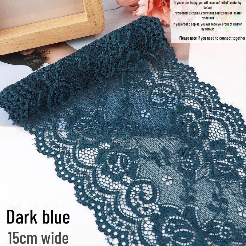 15cm Szeroka Miękka Elastyczna Koronka do Dekoracji Ubrań i Spódnic DIY w Kolorze Białym lub Czarnym
