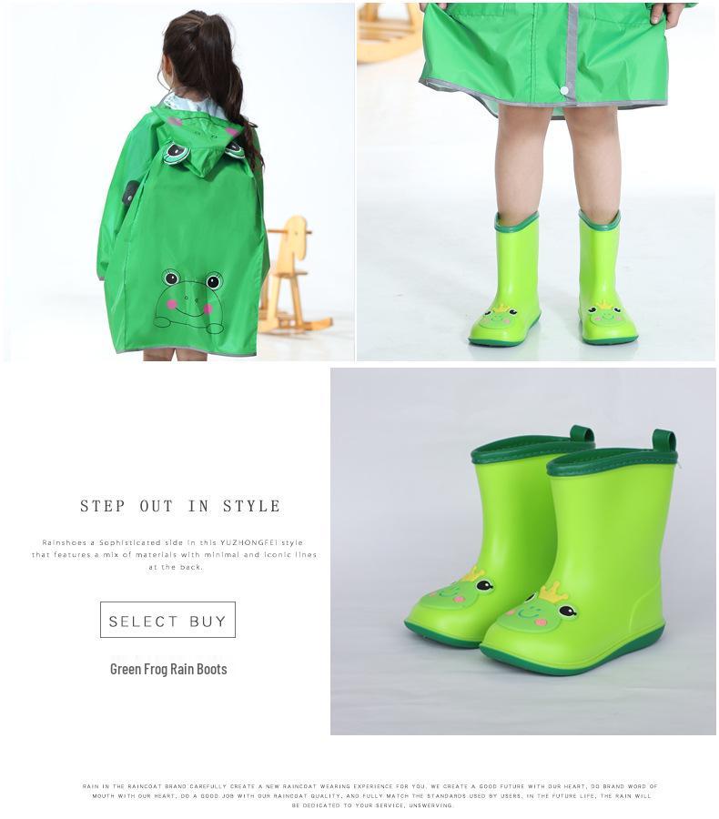 Children's Cartoon Raincoat with Backpack Space - Yellow Duck Design