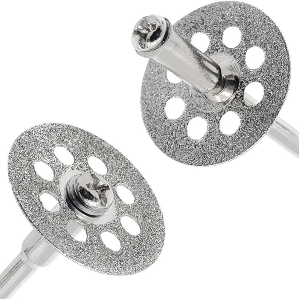 12pcs 22mm Diamond Cutting Disc 3mm Grinding Wheel Mandrel for Metal Cutting Rotary Tool Electric Grinder Parts