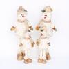 Extendable Fabric Snowman Figure with Gold Stamped Hat Christmas Tabletop and Floor Display Ornament