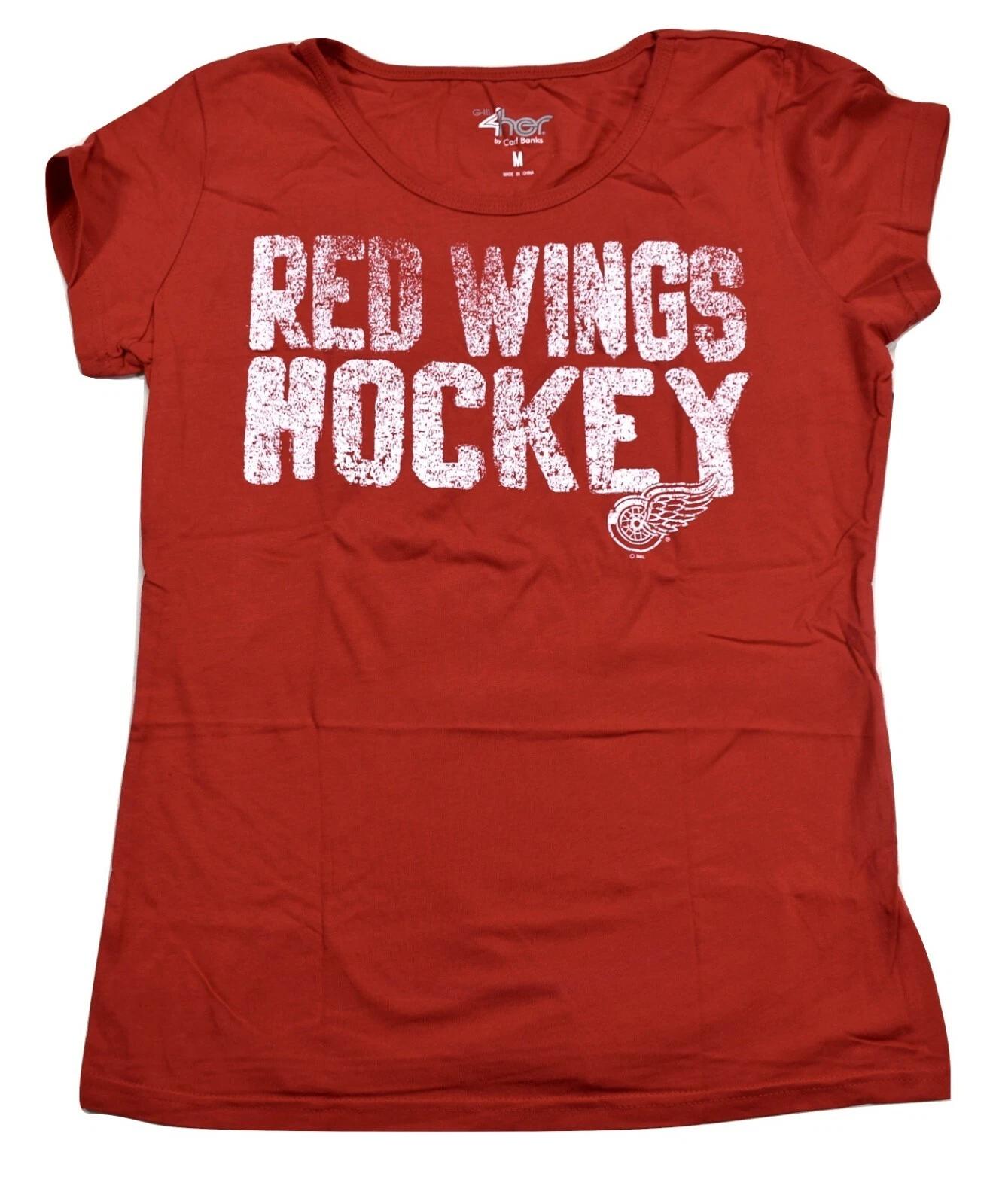 Женская хоккейная футболка G-III By Carl Banks NHL Detroit Red Wings Новая M, L, XL XL