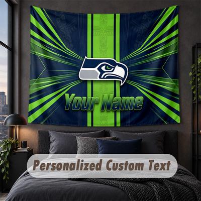 Individuelle Namens-Text-Wandbehang, Dekorative Wandbehang für die Seattle Seahawks, Hintergrund-Wandbehang für Zuhause Schlafzimmer