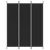 3 Panel Black Folding Screen 150 X 200 Cm Fabric