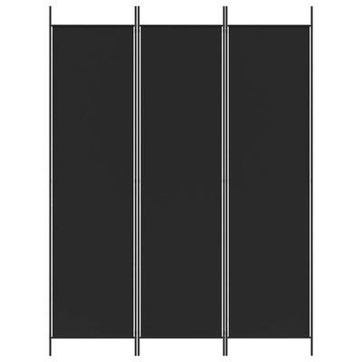 3 Panel Black Folding Screen 150 X 200 Cm Fabric