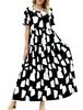 2024 New Women's Summer Mid-Length Printed Pullover Dress