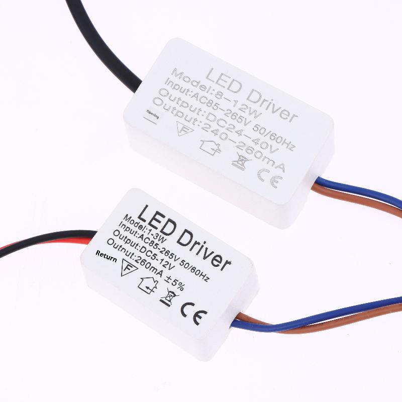 1 sztuka 1-3W 3-5W 4-7W 8-12W 12-18W 18-24W Izolowany Sterownik LED Zasilacz Regulowany Stałe Napięcie 260mA Transformator Oświetleniowy