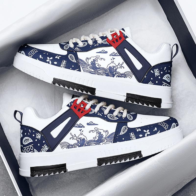 Large Size Men's Shoes Casual Shoes Flat Baseplate Shoes Summer New Versatile Sports Shoes Men's Walking Shoes Leather Shoes Canvas Shoes