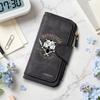 Vintage Wolf Print Wallet Multi Card Slot Fashion Leather Purse for Daily Use