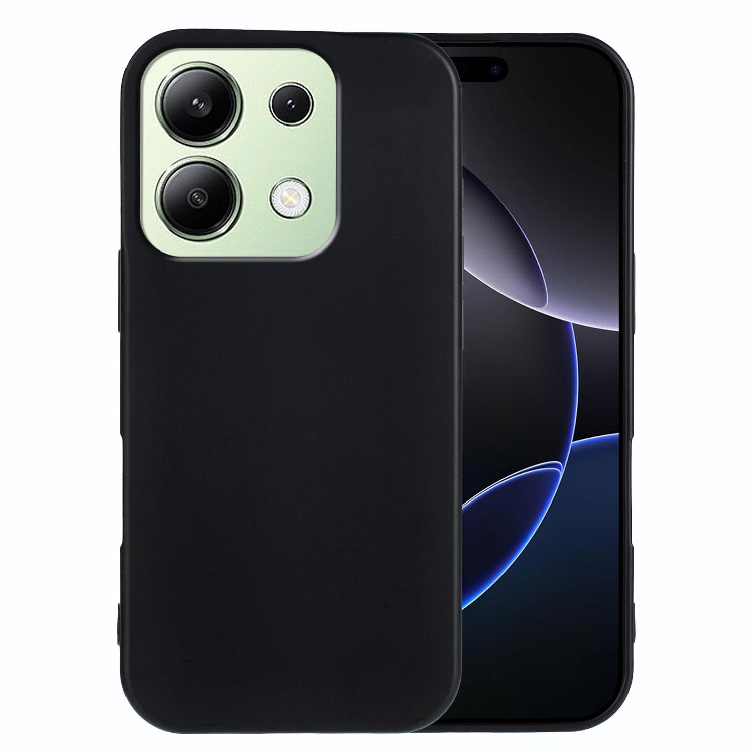 

For Xiaomi Redmi Note 13 4G TPU Case Soft Matte Anti-fingerprint Phone Back Cover Black