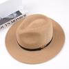 Panama Straw Hat Men and Women Summer Beach Hat Vacation Sunscreen Visor Elegant Fashion Jazz Top Hat