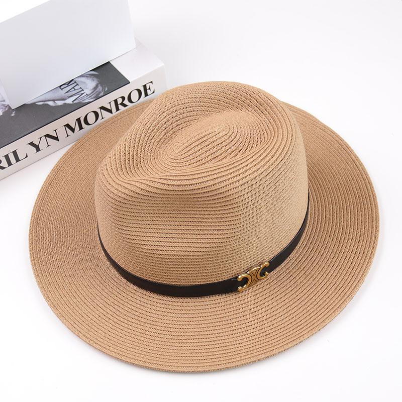 Panama Straw Hat Men and Women Summer Beach Hat Vacation Sunscreen Visor Elegant Fashion Jazz Top Hat