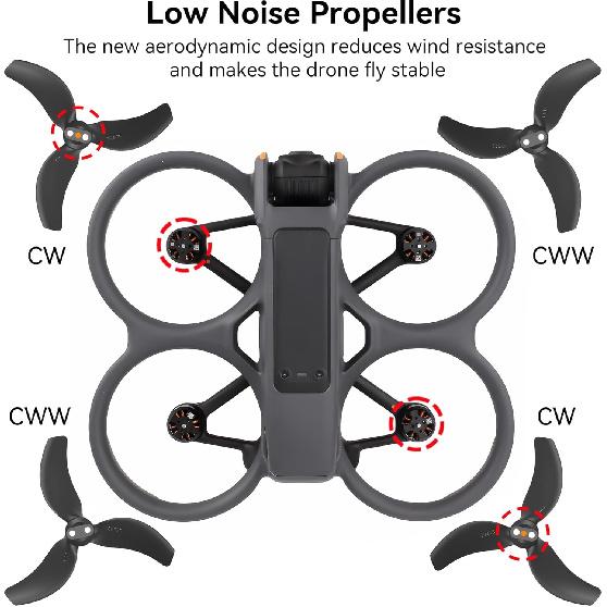 Avata 2 Accessories Set - with Propellers Gimbal Bumper Guards Protector Low Noise Blades Spider Landing Gear Camera Lens Cover for DJI Avata 2 Drone