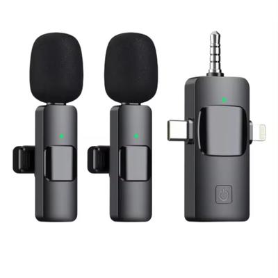 K15 3 In 1 Portable Wireless  Lavalier Microphone for Mobile Live Streaming, Outdoor Shooting, Short Video Recording