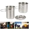 2 stücke Edelstahl Kochen Tasse Becher Faltbare Outdoor Camp Kochtopf Camping Kochgeschirr