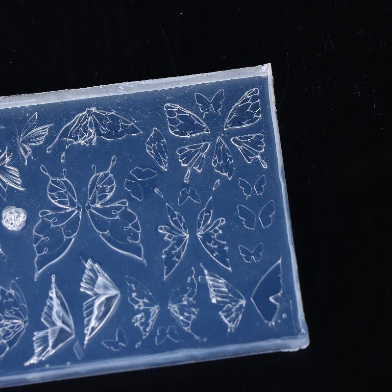 3D Silicone Butterfly Nail Carving Mold Butterfly Wings Stamping Plate Nails Stencils Nail Template