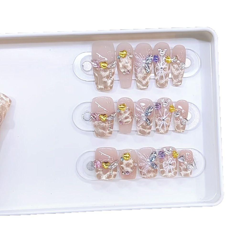 Hand-woven Armor Colored Diamond Sparkling Cute Butterfly Paradise Cat Eye Butterfly Pure Nail Art Sticker