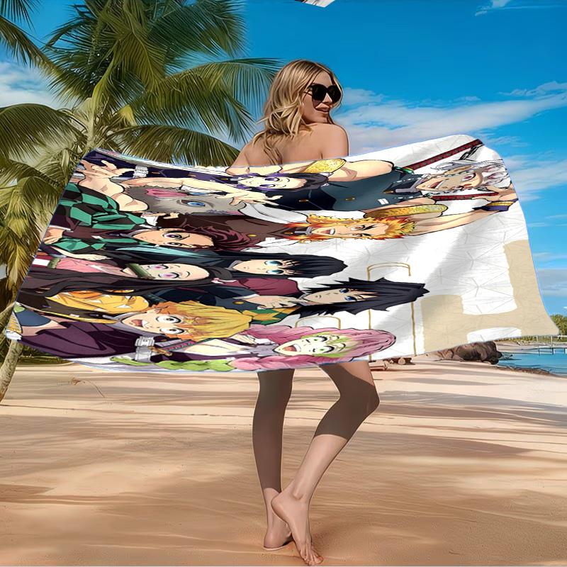 Winter Fantasy Slayer Group Beach Towel Microfiber Beach Towel, Lightweight and Quick-Dry, for Summer Travel, Swimming Pool Fan Birthday Gift