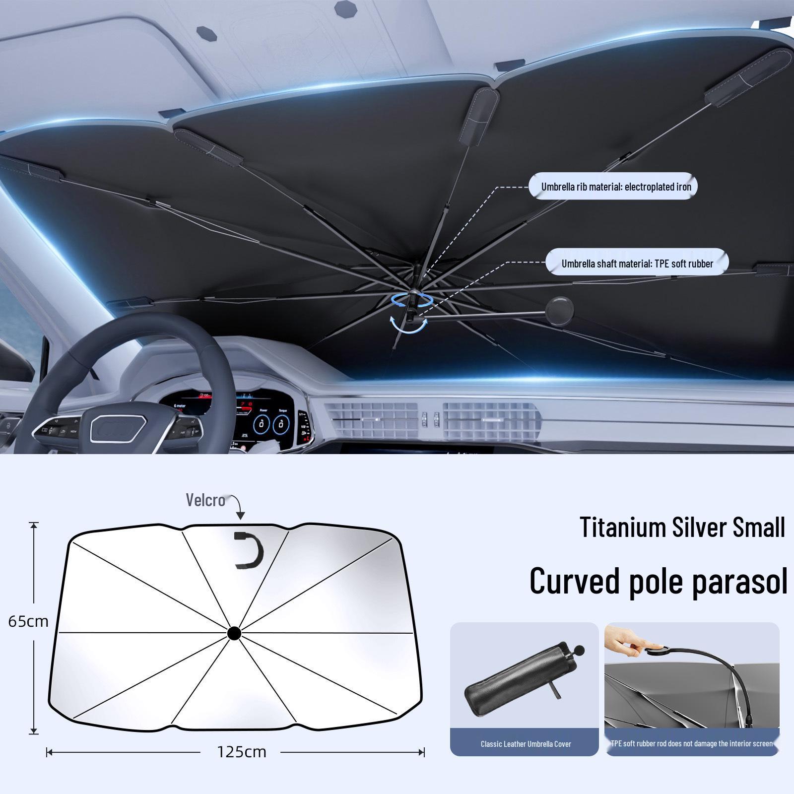 Curved Handle Car Sunshade - Windshield Sun Protection & Cooling Block Summer Hot Selling Model