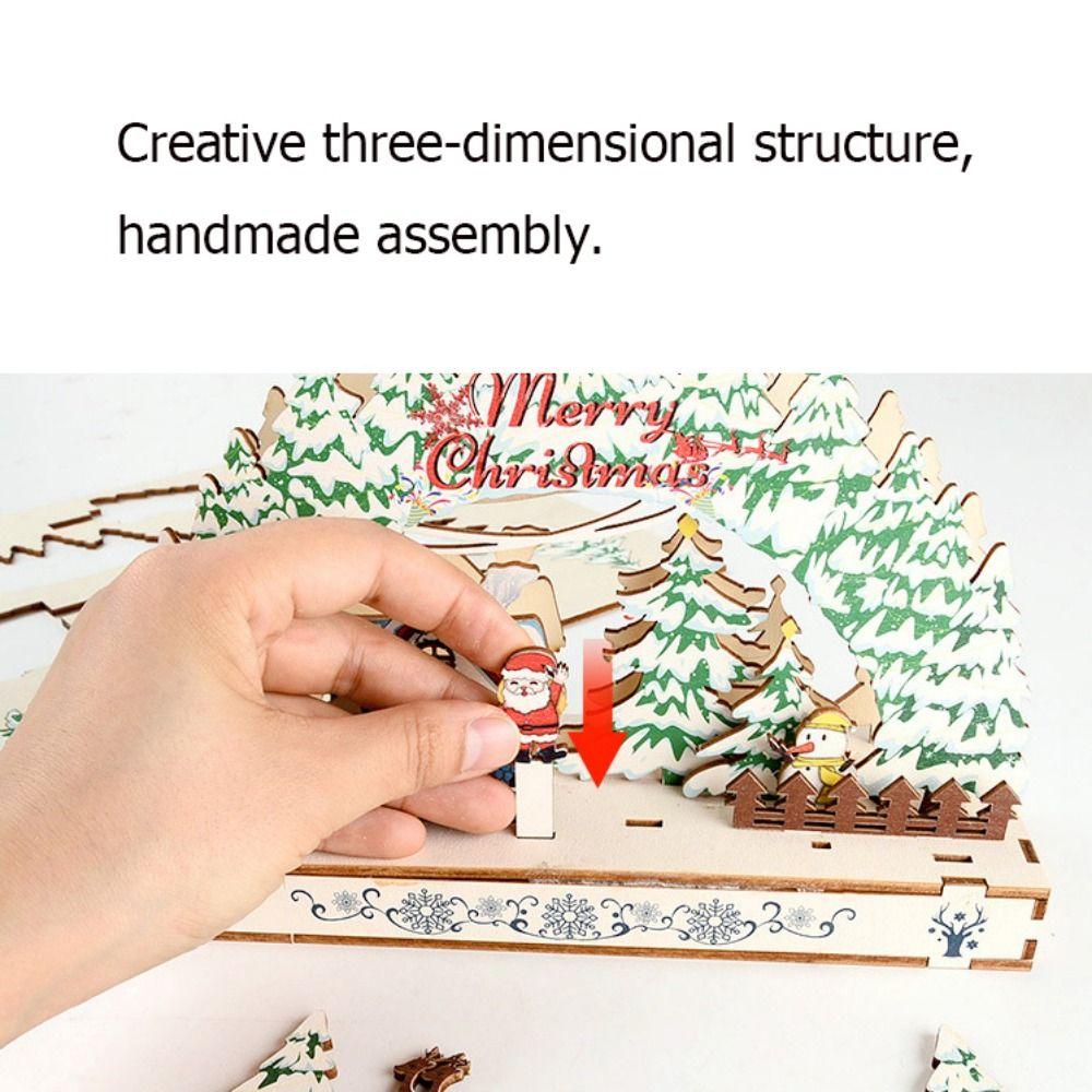 Handmade Christmas Wooden Ornament Xmas Tree Christmas DIY Assemble Xmas Village House  Christmas