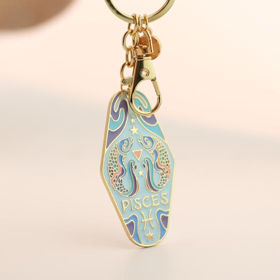 Zodiac Constellation Keychain Bag Bohemian Style Hotel Retro Motel Car