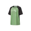 Li Ning Série Fitness Color Block Lettre Col Rond Manches Courtes Ample Raglan T-Shirt Femme T-Shirt Vert Pierre Noir ATSU462-3