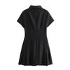 2025 Summer Women's Shirt-Style Commuting Mini Dress - European & American Design, Short-Sleeve.