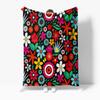 Vibrant Floral Print Fleece Blanket - Kids Teen Girls Boys Throw Soft Warm Cozy Bed Sofa Decoration Gift