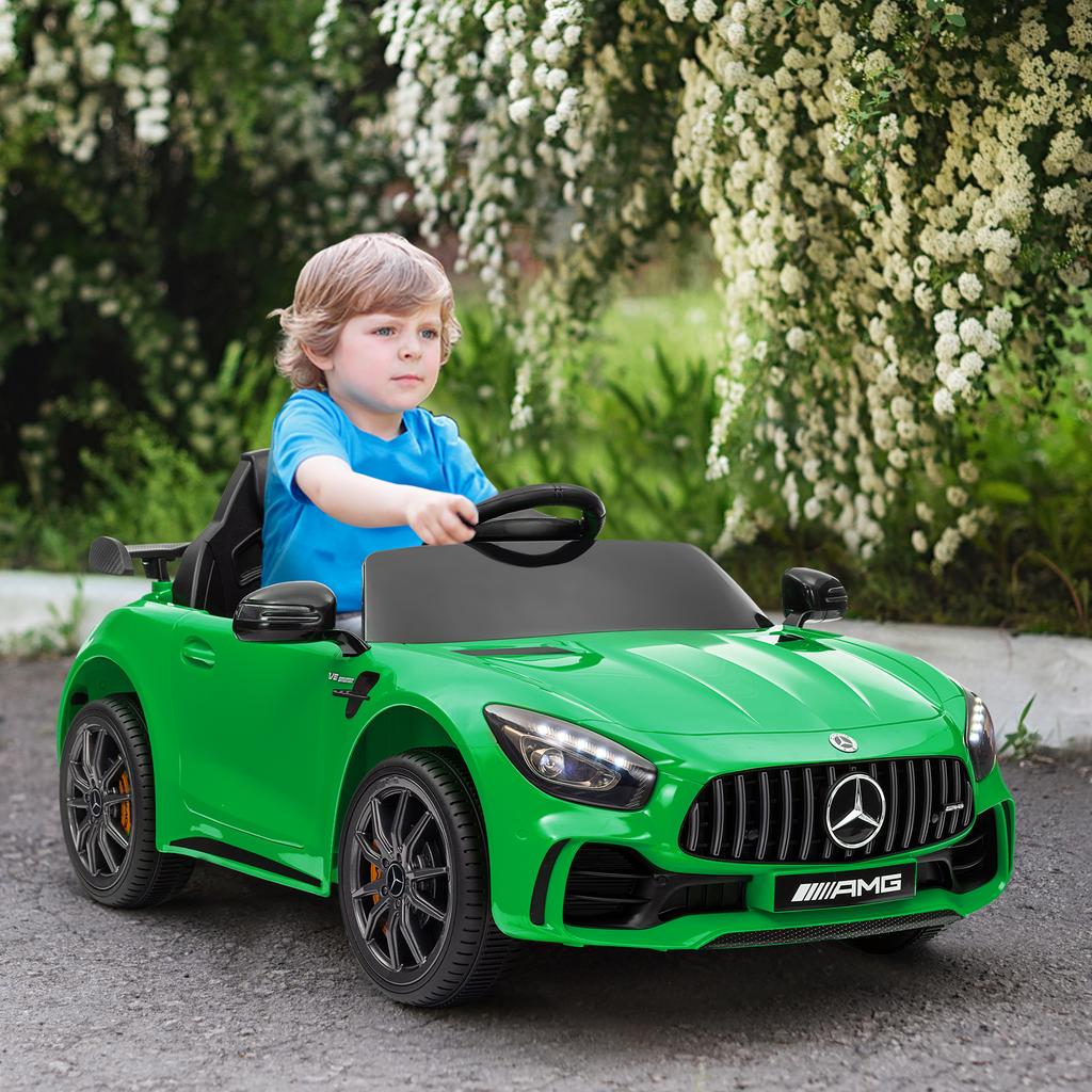 Electric Children's Car, Mercedes, 3-5 Km/h, Remote Control, Lights & Music, Green