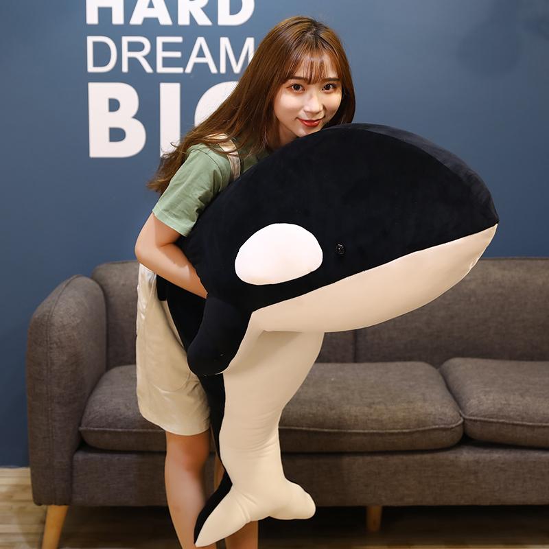 1pc 60-100CM Huge Killer Whale Plush Toys Creative Sleeping Pillow Stuffed Soft Animal Oan Shark Dolls for Kids Boys Gift