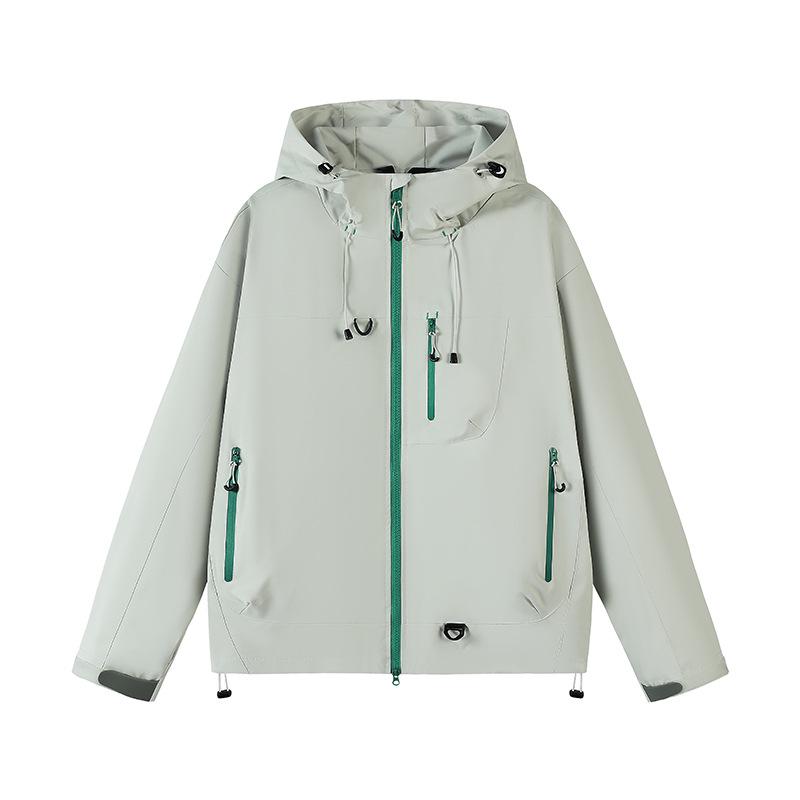 Men's Waterproof Windproof Hooded Jacket for Spring/Autumn Outdoor Travel and Climbing.