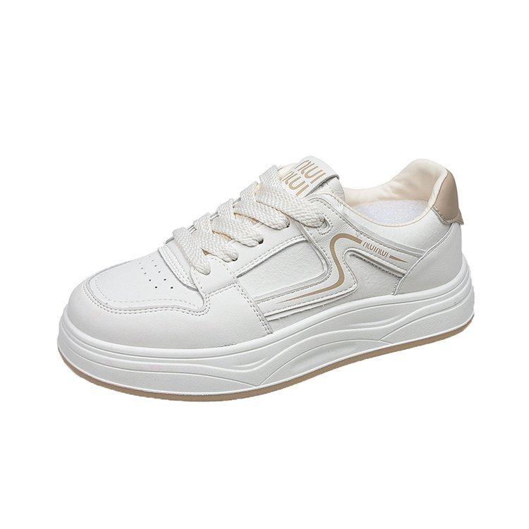 

Stepping on shit feeling spring and summer leather little white shoes women s 2025 new popular versatile student sports board shoes soft-soled wo 40 хаки