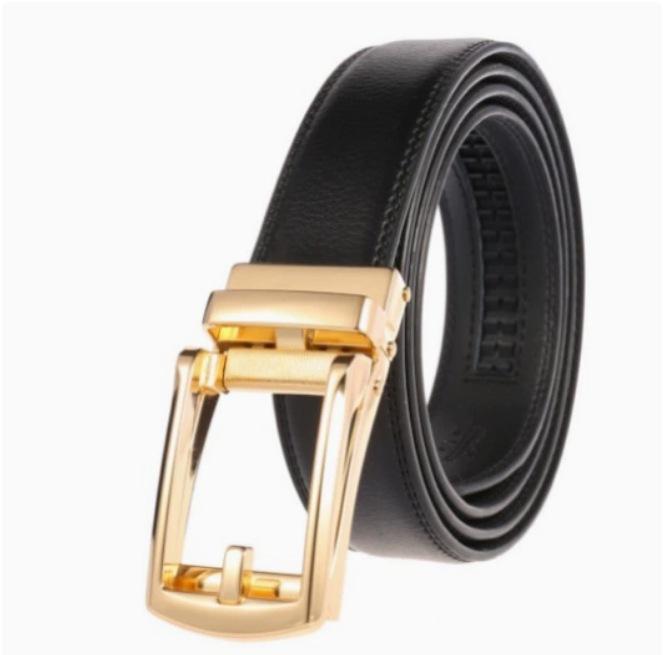 New Hot Selling Men's Genuine Leather Belt, Two-layer Cowhide, Business Fake Needle Buckle, Fashionable High-end Belt, Factory Direct Sales
