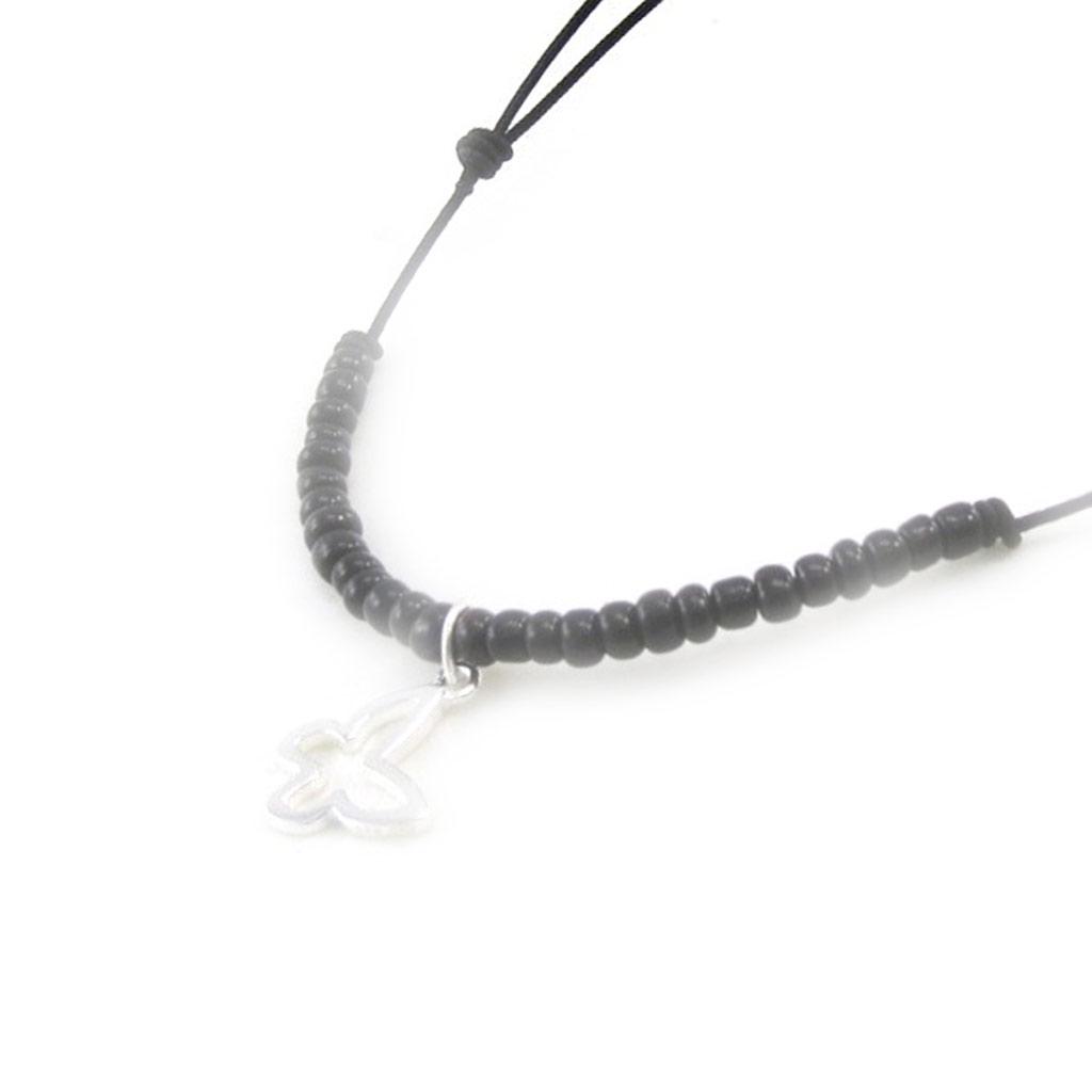 Les Trésors De Lily [J0087] - Silberarmband 'Schmetterling' silbern schwarz - 55x17 mm