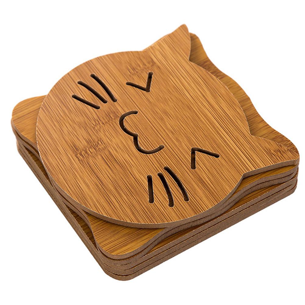 Wooden Potholder Table Mat Dishes pot bowl teapot hot Pot Hollow Holders Set For Hot
