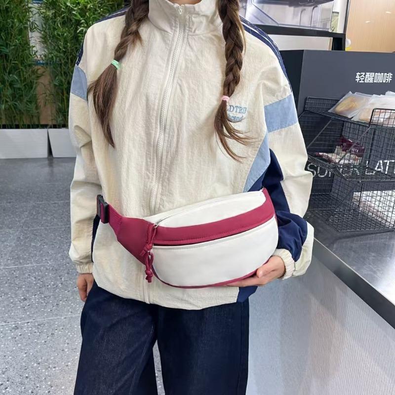 Color Block Crossbody Chest Bag Casual Waist Pack Lightweight Sling Bag for Women Men Travel Hiking Running Outdoor Sports