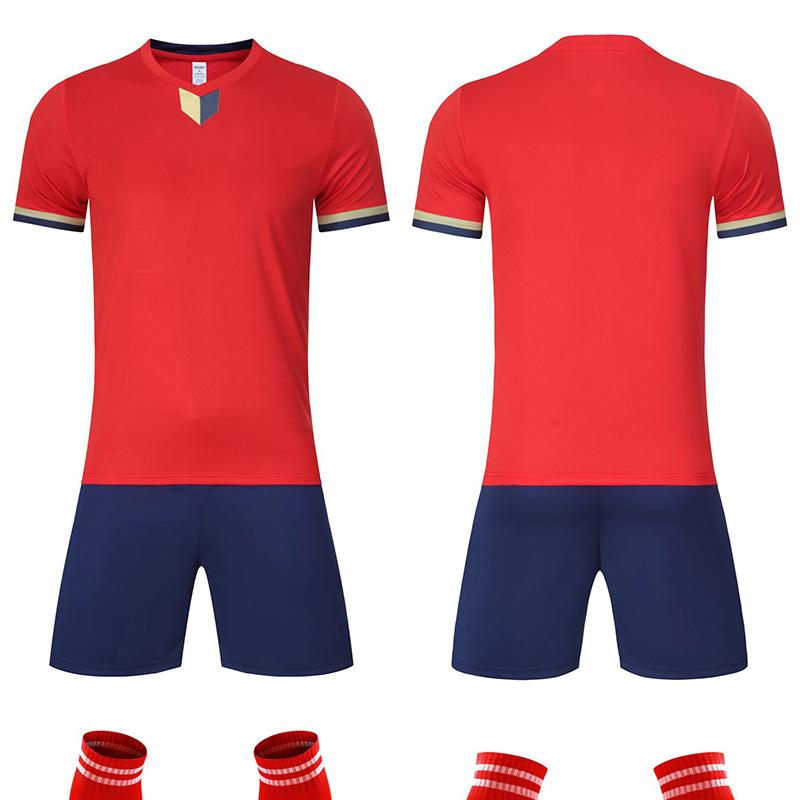 Футбольный костюм, Игровой тренировочный костюм для взрослых и детей, Костюм для команды детского сада, Спортивная одежда для мальчиков с коротким рукавом для начальной школы 4XS красный